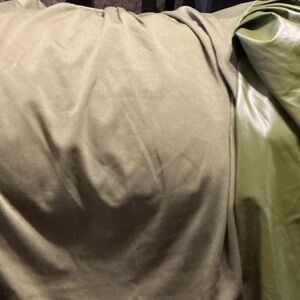 Olive Green faux  leather shirt and pants set